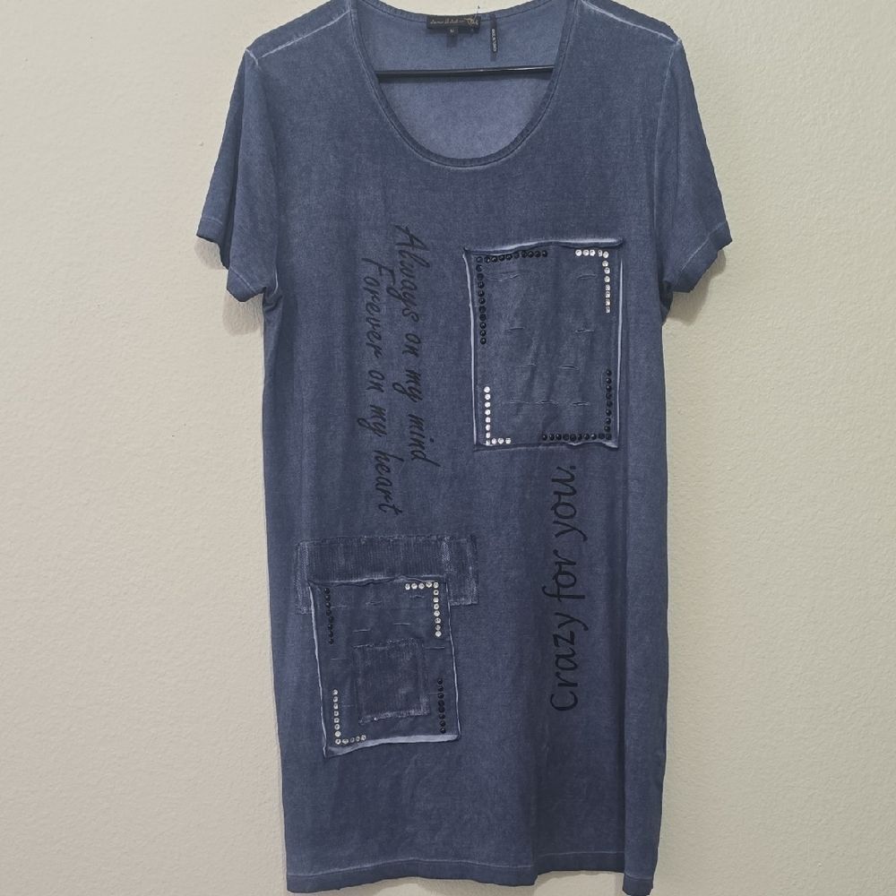 Jane & John‎ Blue Artsy T-Shirt Dress M
